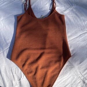 Wishlist Rust Brown Women's Bodysuit Sz M